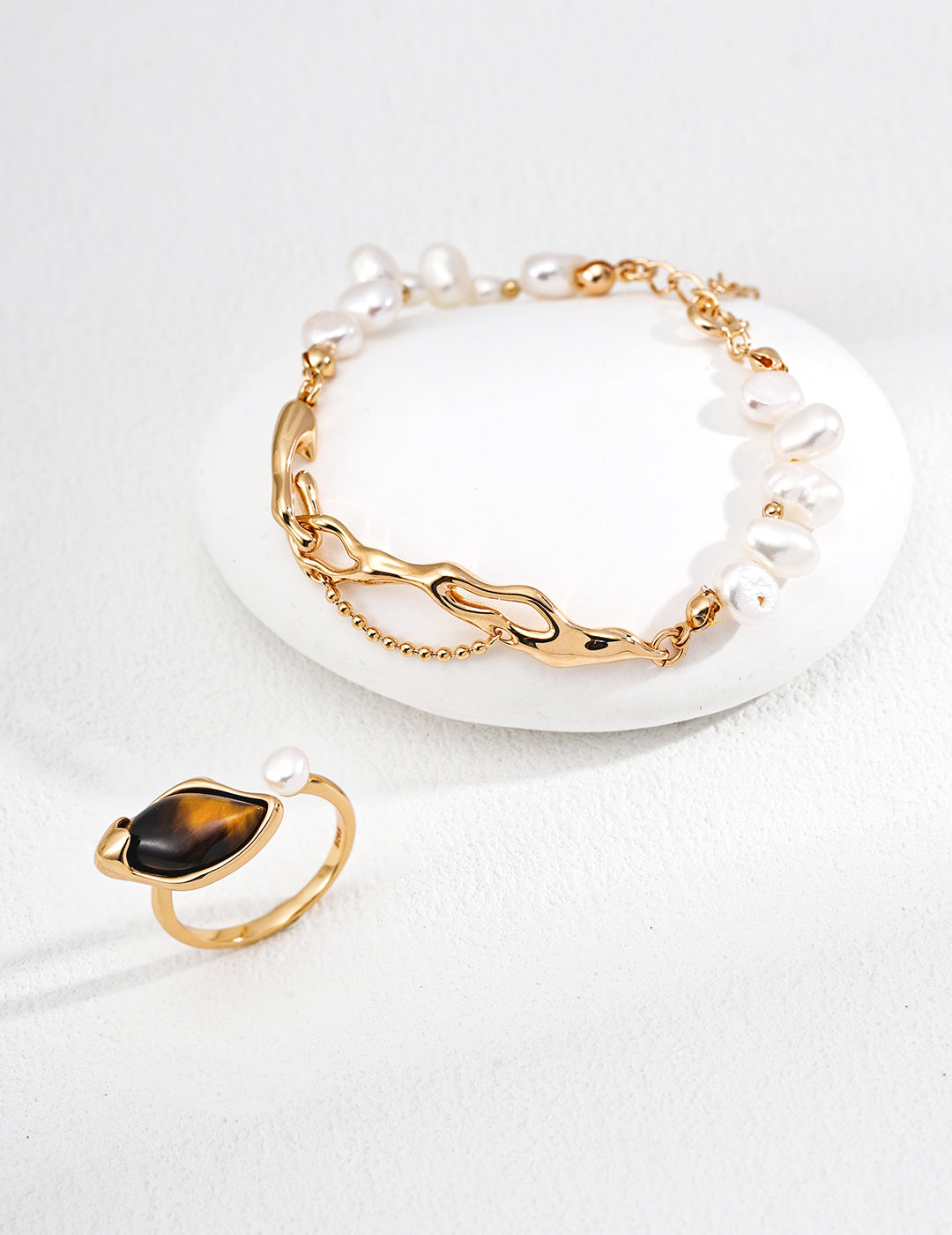 Vintage Natural Pearl Bracelet in S925 Sterling Silver