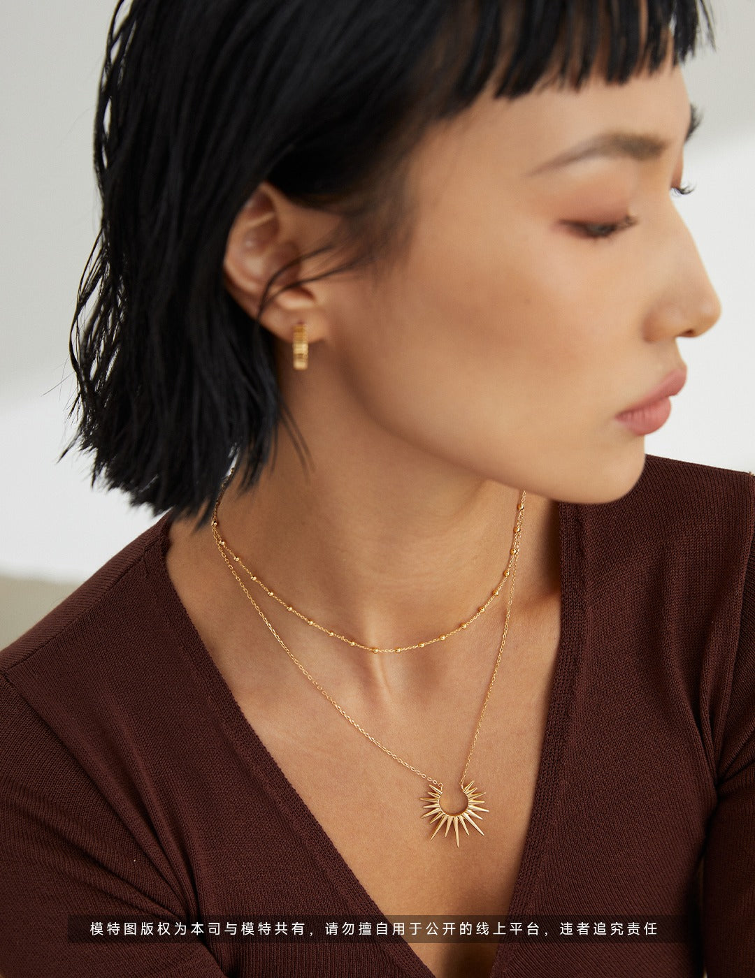 Sterling Silver Minimal Sun Pendant Necklace