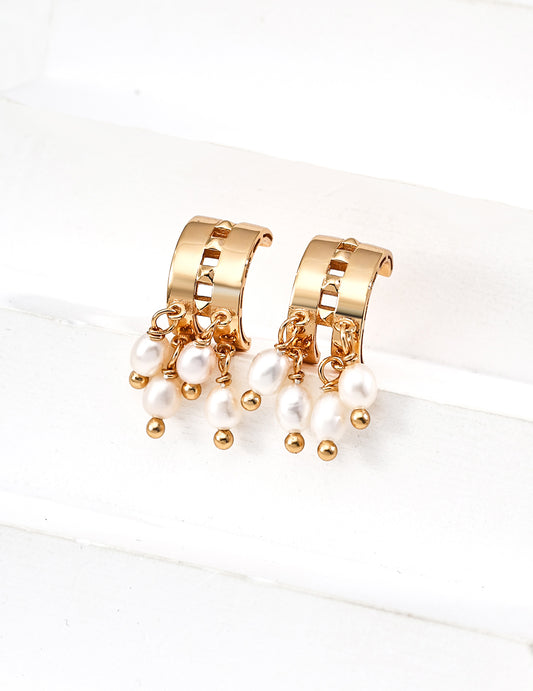 S925 Sterling Silver Designer Vintage Pearl Earrings