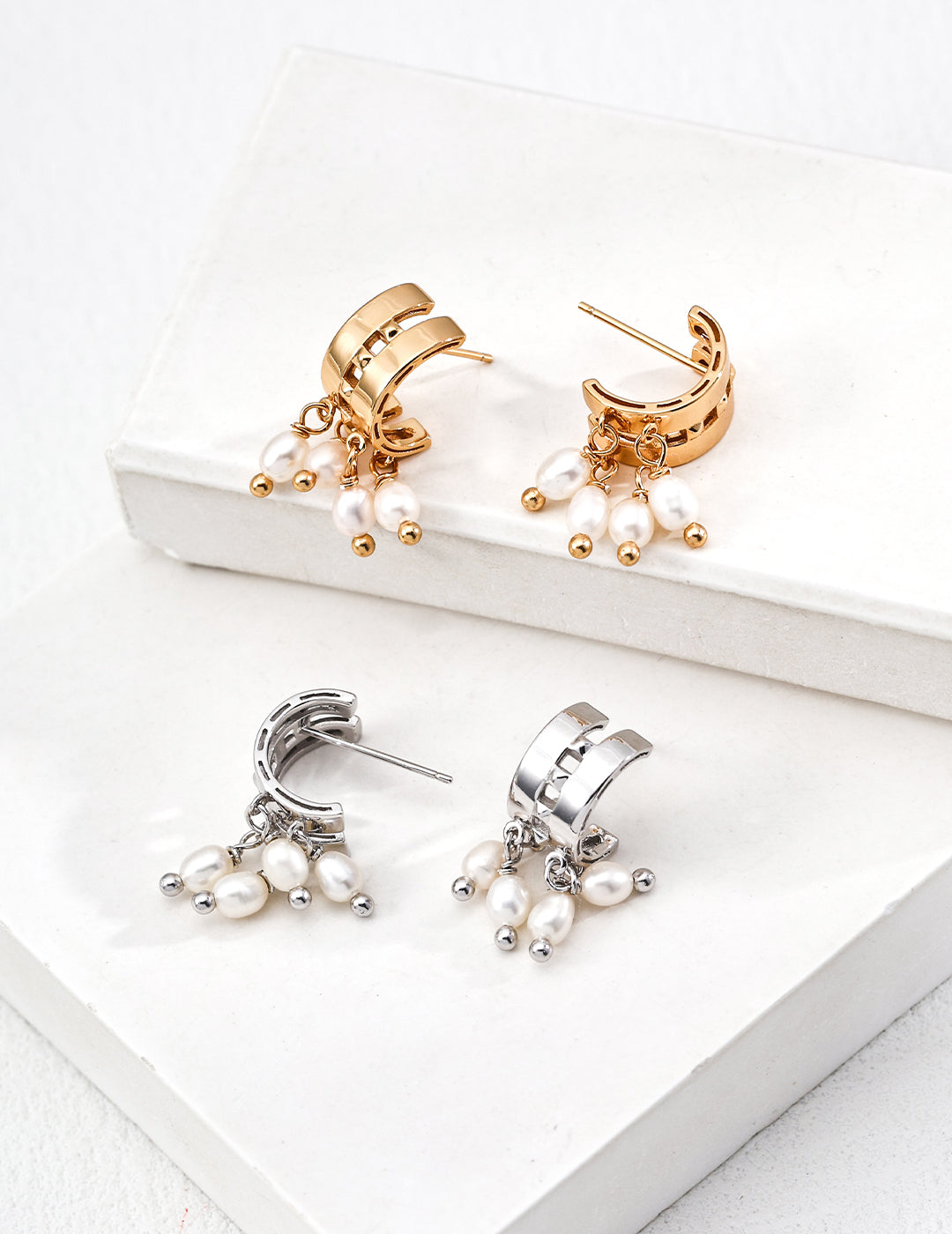 S925 Sterling Silver Designer Vintage Pearl Earrings