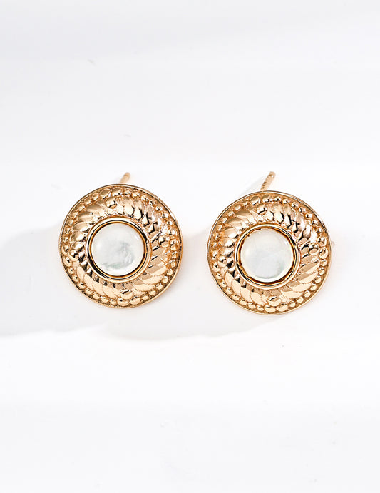 Vintage S925 Sterling Silver Mother-of-Pearl Earrings