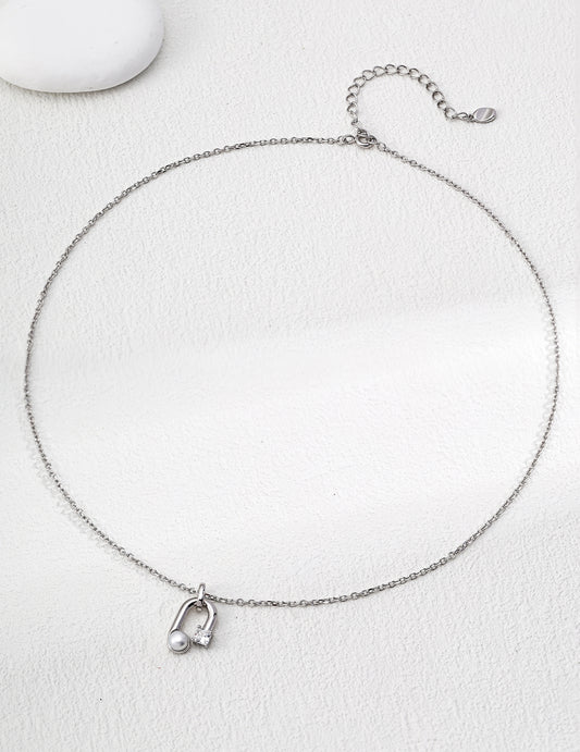 S925 Silver Minimalist Natural Pearl Necklace
