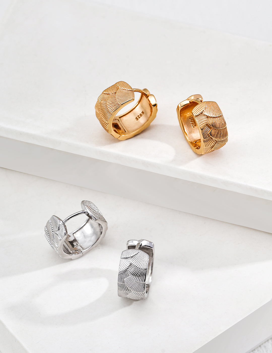 S925 Silver Vintage Engraved Earrings