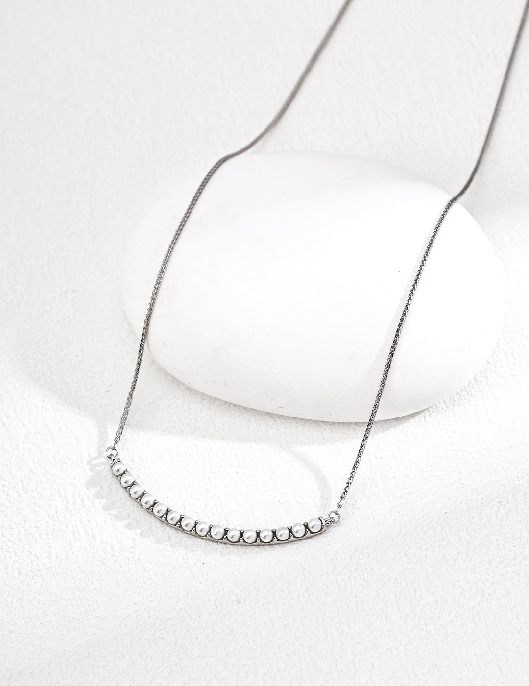 S925 Silver Minimalist Imitation Pearl Necklace
