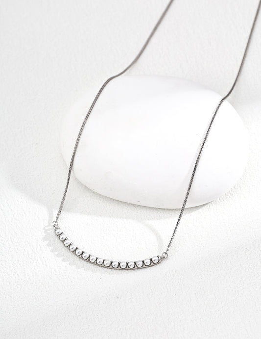 S925 Silver Minimalist Imitation Pearl Necklace