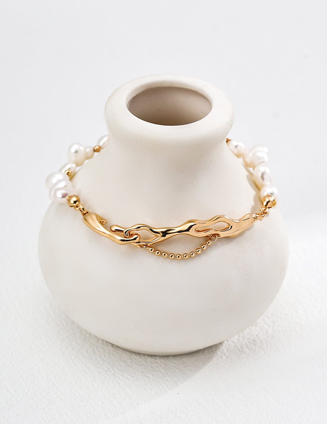 Vintage Natural Pearl Bracelet in S925 Sterling Silver