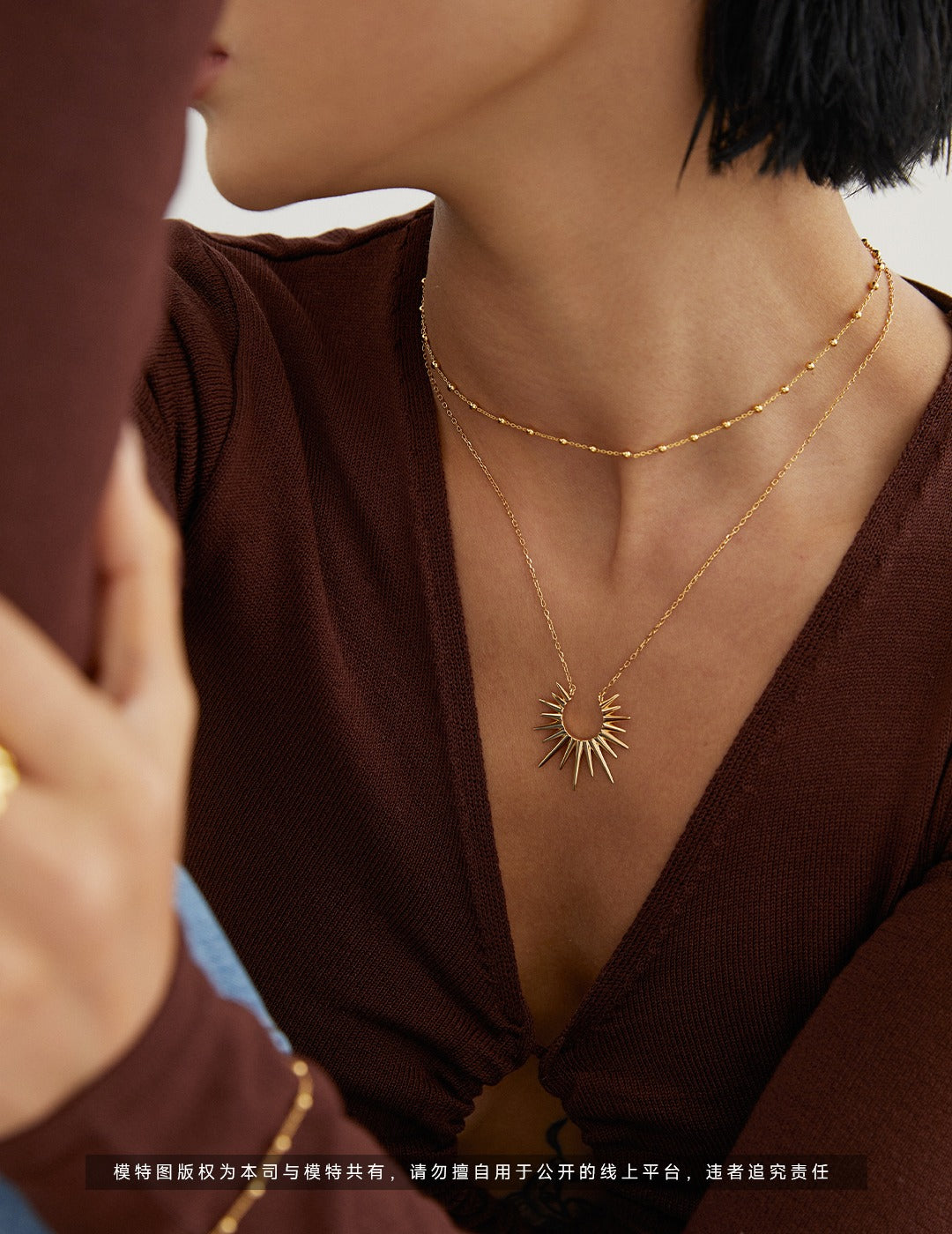 Sterling Silver Minimal Sun Pendant Necklace