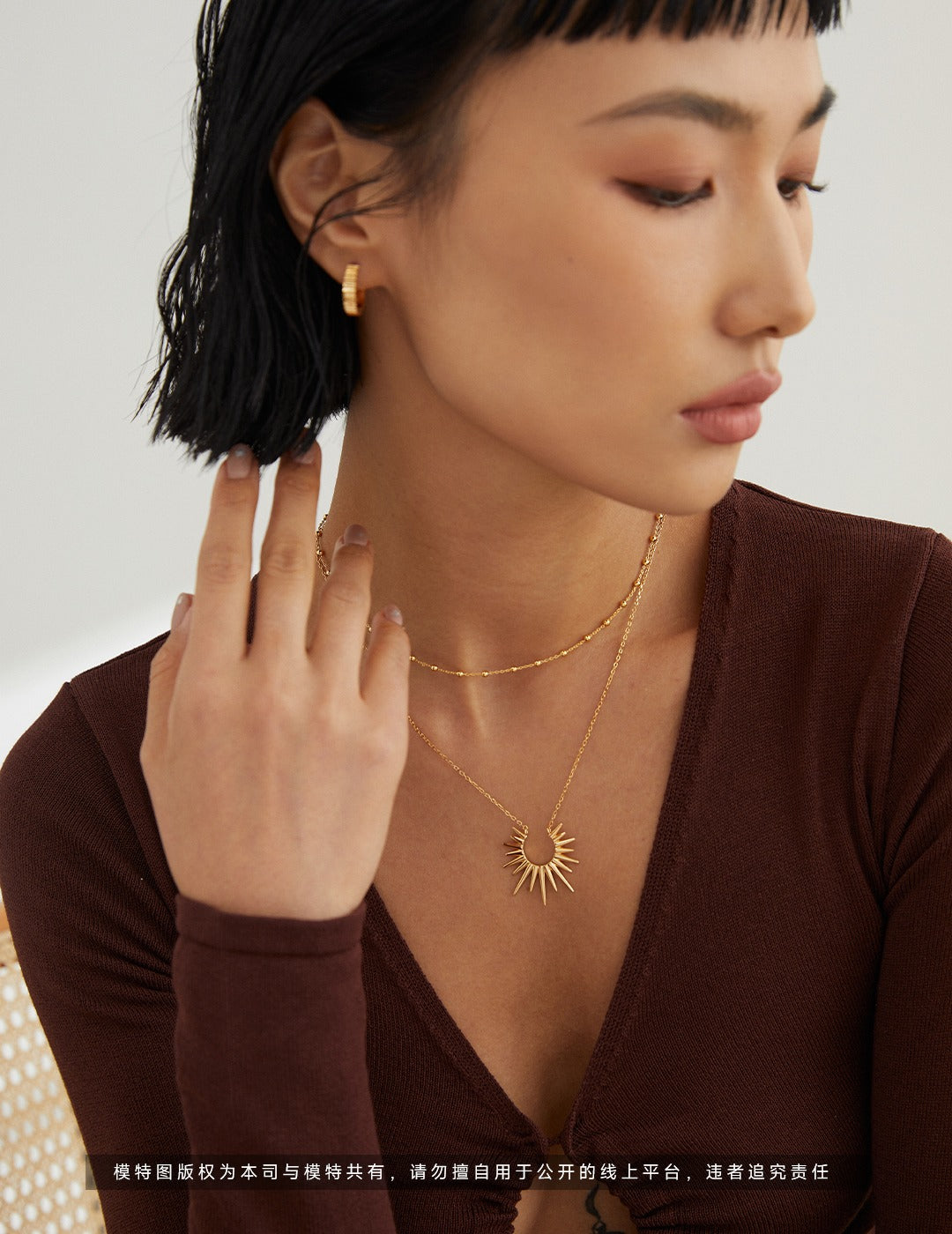 Sterling Silver Minimal Sun Pendant Necklace