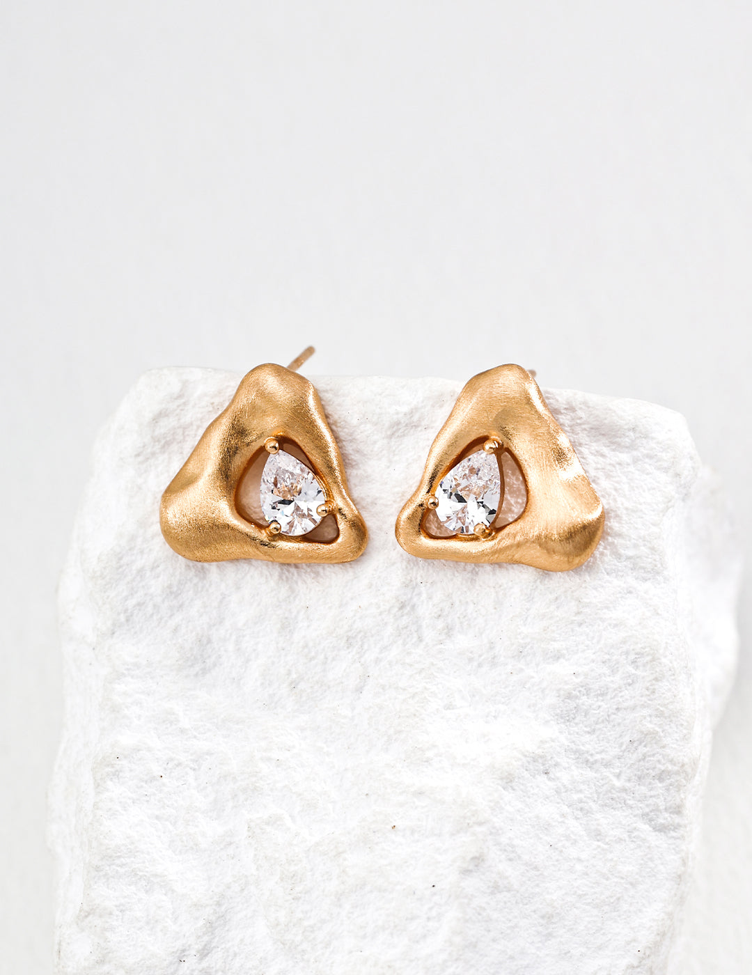 Rational Triangle Zirconia Earrings