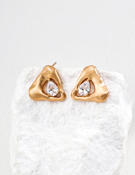 Rational Triangle Zirconia Earrings