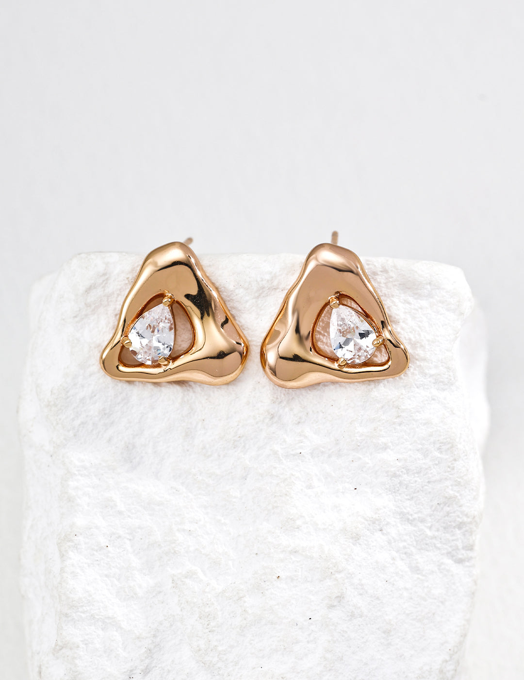 Rational Triangle Zirconia Earrings