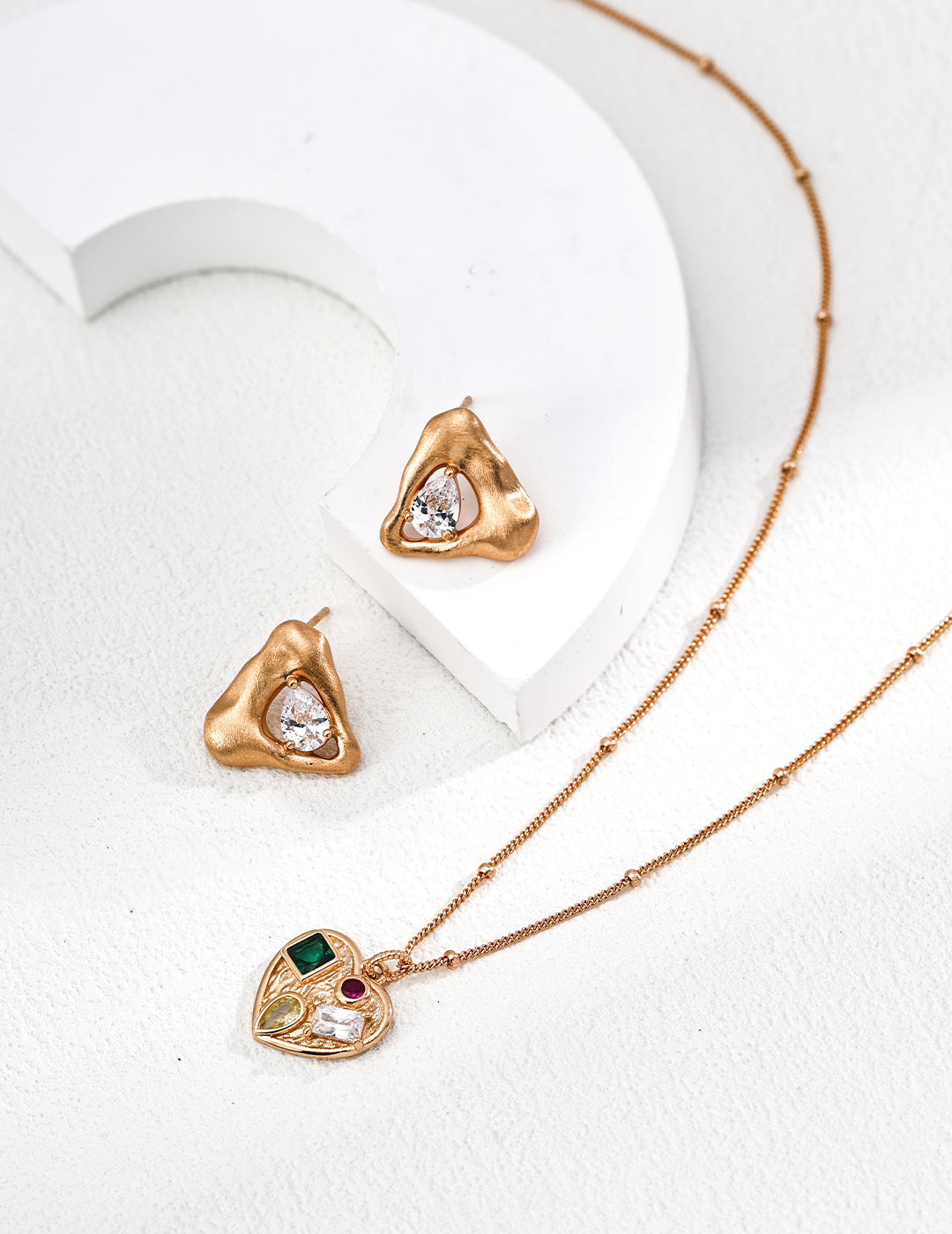 Rational Triangle Zirconia Earrings