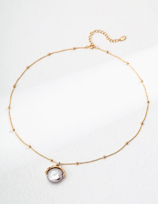 S925 Sterling Silver Fashion Natural Pearl Pendant Necklace