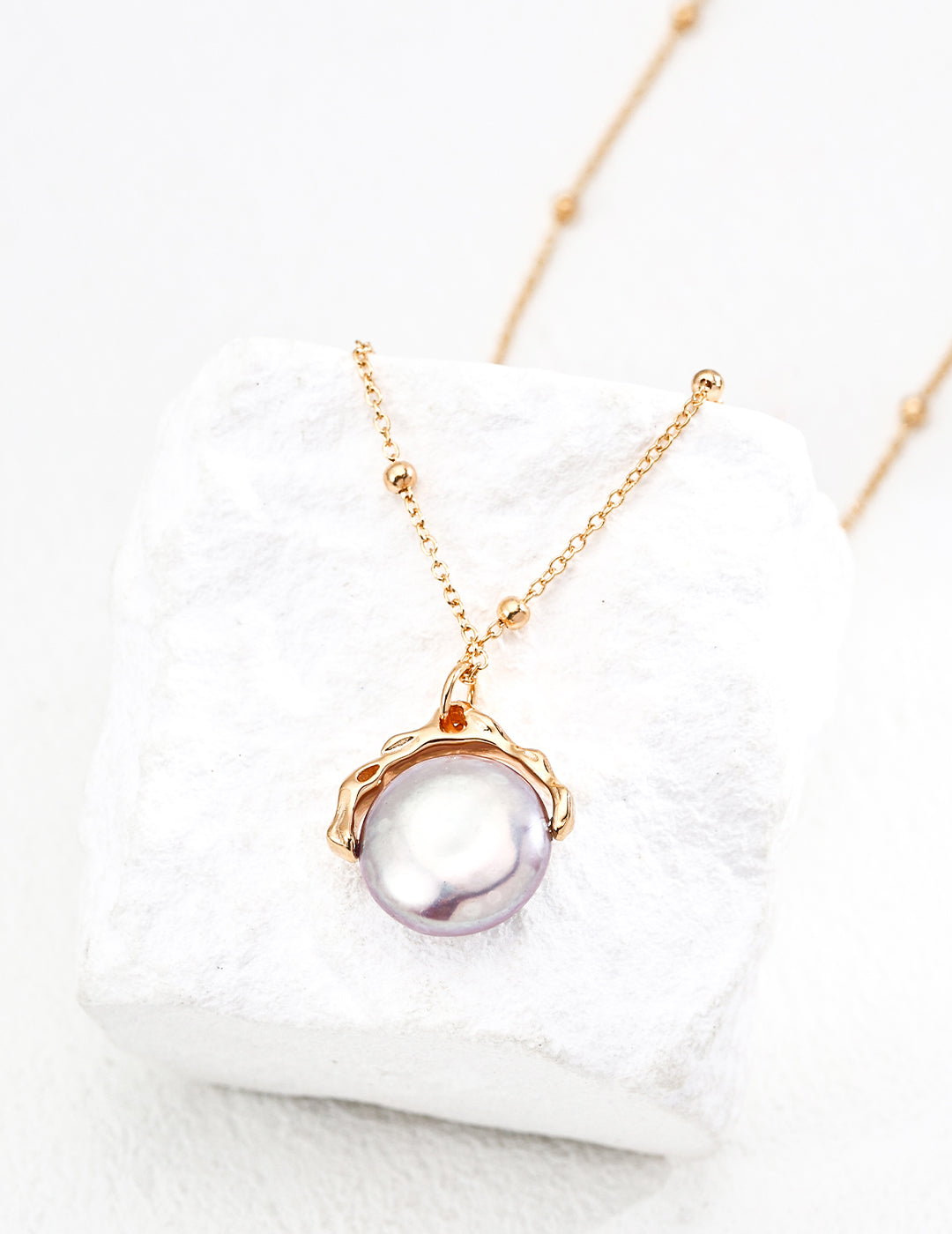 S925 Sterling Silver Fashion Natural Pearl Pendant Necklace
