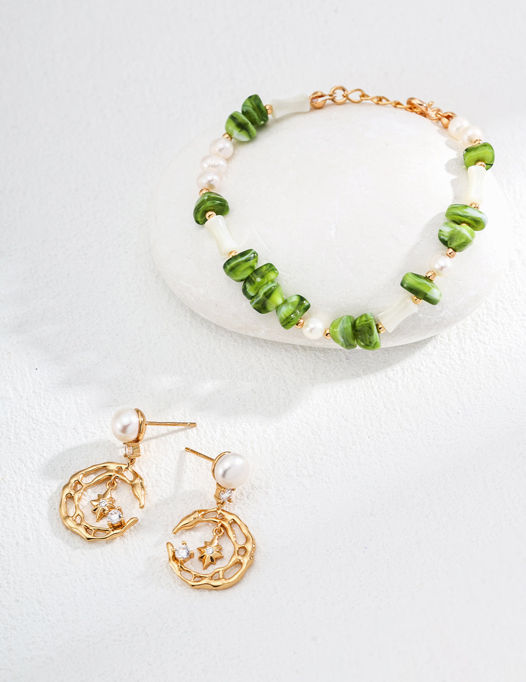 S925 Sterling Silver Designer Natural Pearl &amp; Cubic Zirconia Earrings