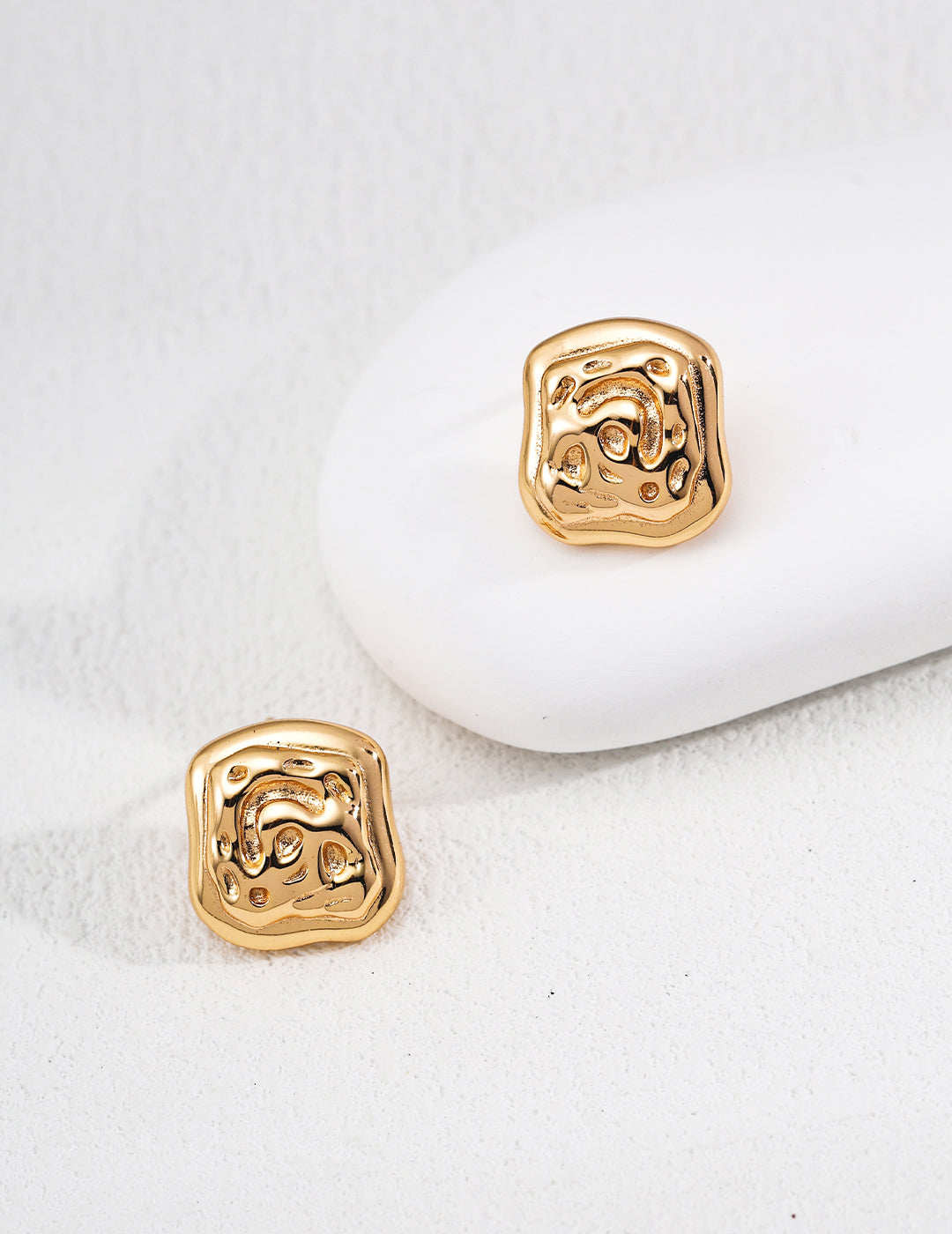 S925 Sterling Silver Double-Texture Minimalist Earrings