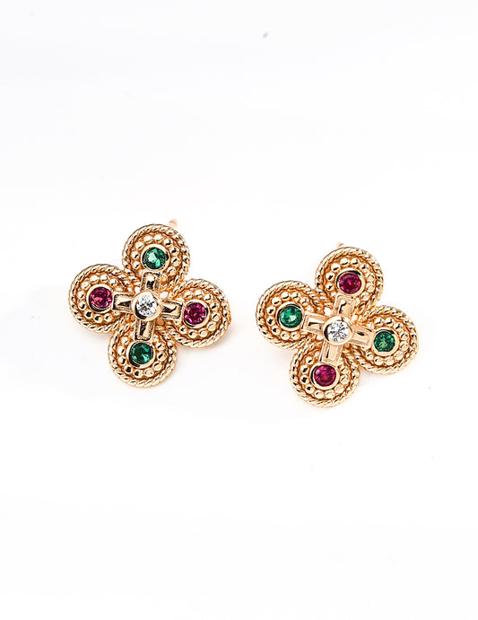S925 Silver Fashion Vintage Zircon Earrings