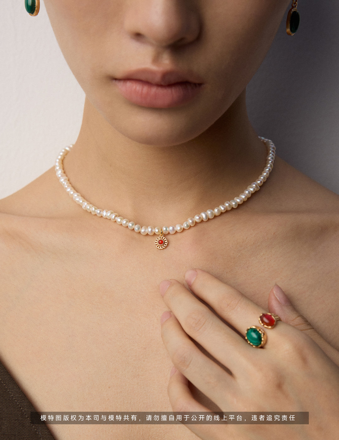 S925 Silver Vintage Natural Malachite / Red Agate / Tiger Eye Stone Ring