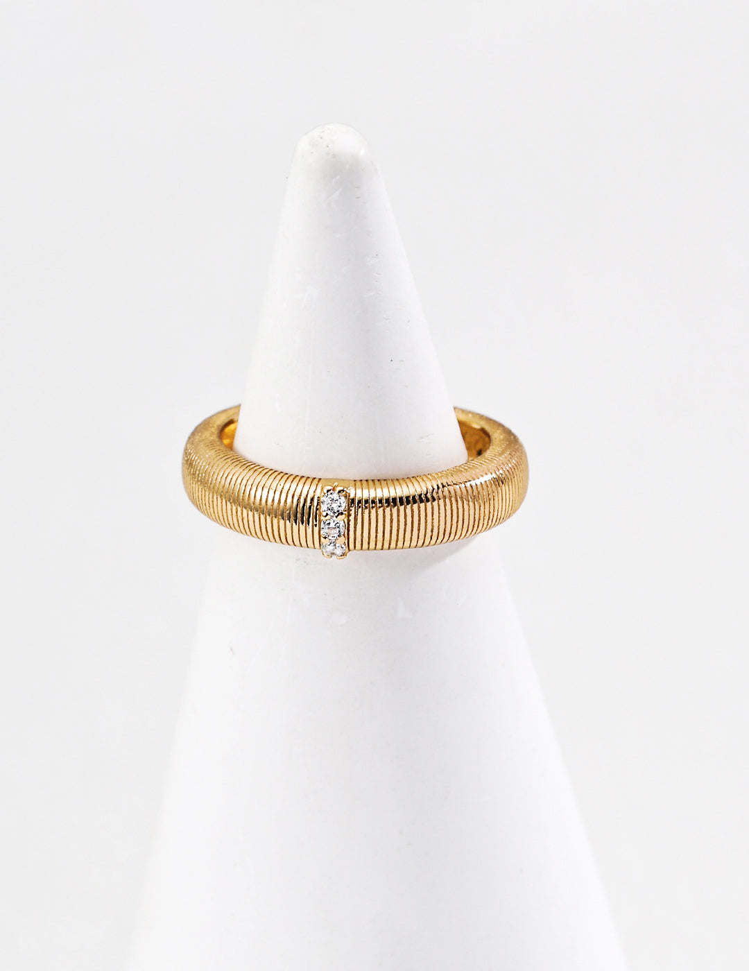Minimalist Striped Zircon Ring
