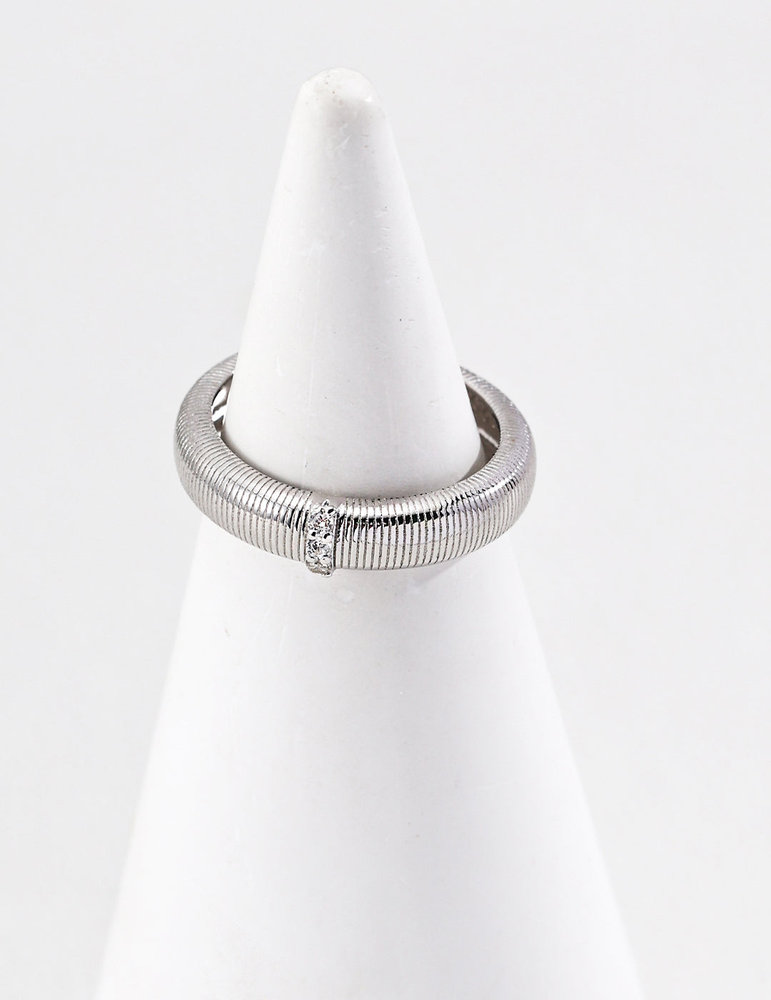 Minimalist Striped Zircon Ring
