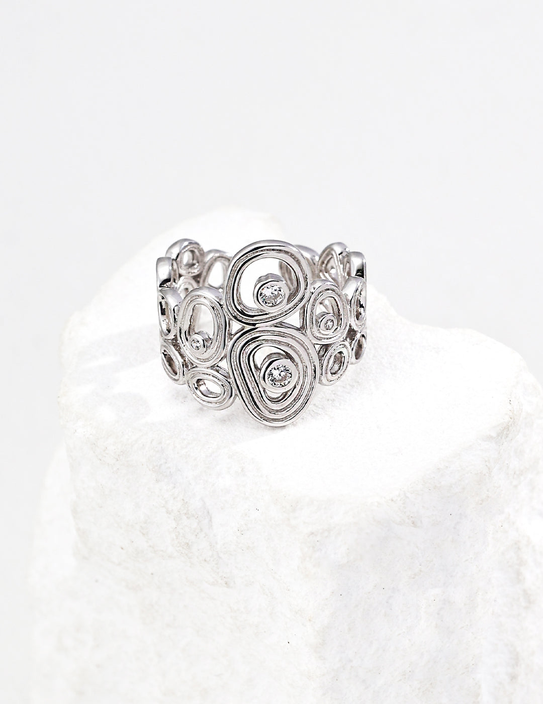 Whispers of Rain Zircon Ring