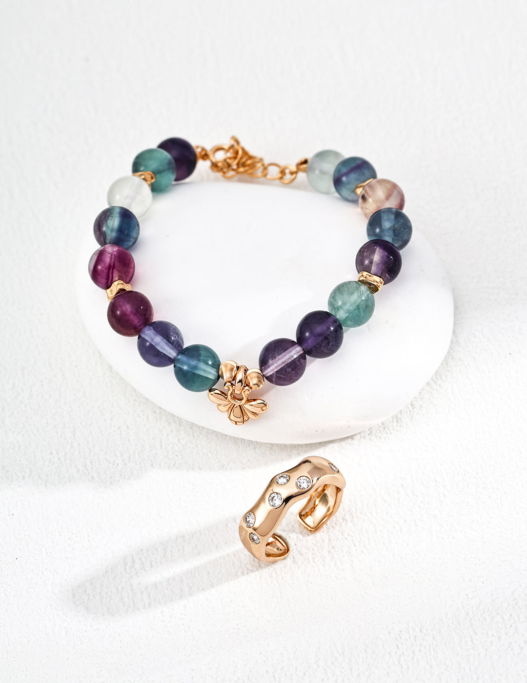 Fashionable Multicolor Fluorite Bracelet in S925 Silver