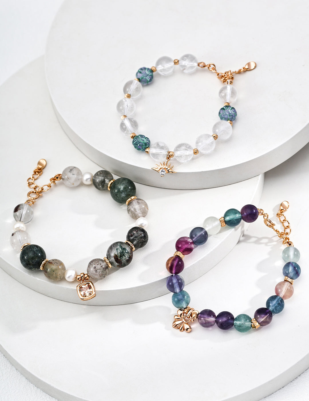 Fashionable Multicolor Fluorite Bracelet in S925 Silver