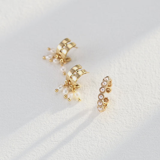 S925 Sterling Silver Minimalist Imitation Pearl Ring